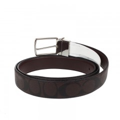 COACH/蔻驰 男士皮带PVC牛皮经典针扣商务休闲双面腰带可裁剪窄版