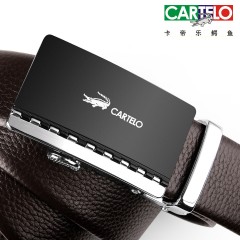 卡帝乐鳄鱼男士皮带头层牛皮青年休闲自动扣腰带 男真皮商务裤带