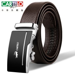 卡帝乐鳄鱼 男士皮带头层牛皮青年休闲自动扣腰带 男真皮商务裤带