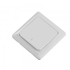 施耐德 开关插座 一开单联单开关面板 一开单控开关10A 睿意白色