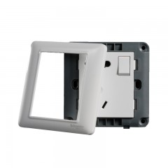 施耐德 开关插座86型家用暗装墙壁二三带面板 一开五孔10A睿意白色