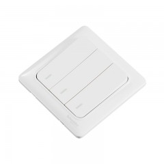 施耐德 电气 三开单控 三位三联 家用墙壁开关插座面板10A 睿意白