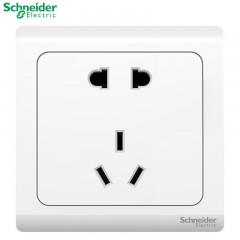 施耐德 开关插座面板二三插5五孔墙壁插座施耐德轻逸白