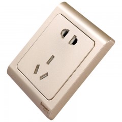 施耐德 开关插座 面板 轻逸系列格调金 10A五孔电源插座二三插