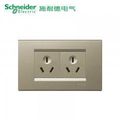 施耐德 118型开关插座香槟金色 如意6孔厨房插座电源六孔插座面板