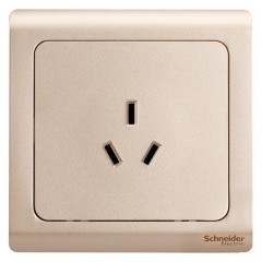 施耐德 开关插座面板 轻逸系列金色 空调插座三孔插座 16A三孔插座