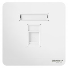 施耐德 开关插座家用电话插座16A绎尚镜瓷白墙壁电源插座面板