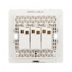 施耐德 三位三开三联双控 开关面板16A 绎尚镜瓷白