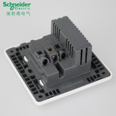 施耐德 电气 五孔插座带USB 开关插座 家用充电插座面板10A 睿意白