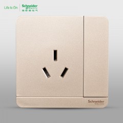施耐德 带开关一开三孔 空调电源插座面板16A 绎尚金