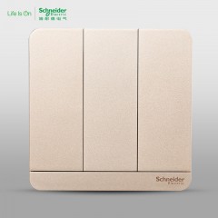 施耐德 三位三开三联双控 开关面板16A 绎尚薄暮金