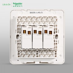 施耐德 三位三开三联双控 开关面板16A 绎尚薄暮金