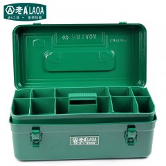老A 加厚铁皮箱 带隔层家用五金 车载工具箱手提铁箱 LA113410