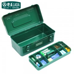 老A 加厚铁皮箱 带隔层家用五金 车载工具箱手提铁箱 LA113410