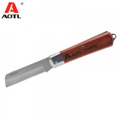 Aotl/澳特利  折叠电工刀 木柄折叠电工刀 直刃电工刀 弯刃电工刀 AT546002/3