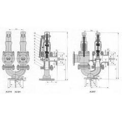 天正 铸钢双联弹簧式安全阀 A37H/Y/W-40C-DN65/80/100