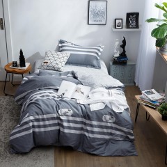 国产 全棉三件套1.2m床单人学生宿舍纯棉简约被套