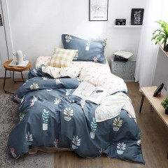 国产 全棉三件套1.2m床单人学生宿舍纯棉简约被套