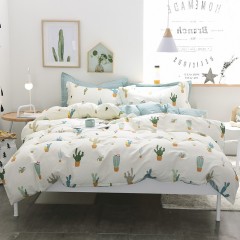 国产  简约风全棉双人床上四件套1.2