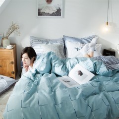 国产 北欧简约四件套全棉纯棉被套1.8m床双人被罩