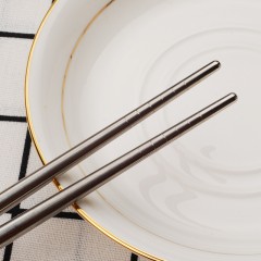 宜洁 不锈钢筷子勺子便携餐具实心成人学生户外旅行套装两件套