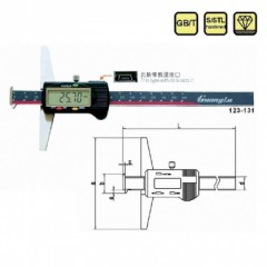 广陆 双钩头数显深度尺  123-132