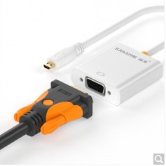 山泽 Micro HDMI转VGA转换器/ 镀金版白色20CM ZJX-100