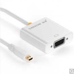 山泽 Micro HDMI转VGA转换器/ 镀金版白色20CM ZJX-100