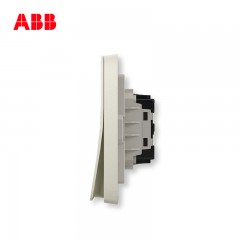 ABB 开关插座无框轩致香槟银墙壁开关面板一开双控开关AF125-CS