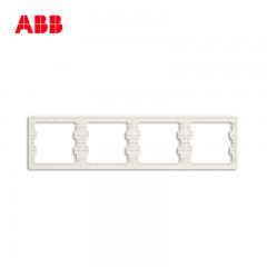 ABB 开关插座 轩致无框 雅典白色四位多联安装框 四联边框AF641