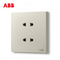 ABB 开关插座面板家用墙壁电源二二插 四孔插座轩致银色AF212-CS