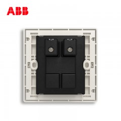 ABB 开关插座面板家用墙壁电源二二插 四孔插座轩致银色AF212-CS