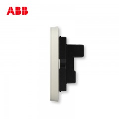 ABB 开关插座面板家用墙壁电源二二插 四孔插座轩致银色AF212-CS