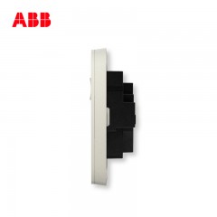 ABB 开关插座面板一位一开三孔带开关插座10a三眼轩致银色AF223-CS