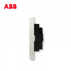 ABB 开关插座无框轩致雅典白86型插座面板16A空调带开关插座AF228