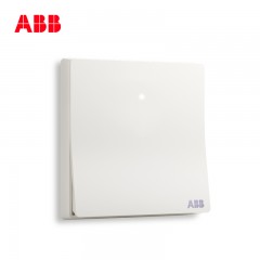 ABB 开关插座无框轩致雅典白墙壁86型面板一开单控LED带灯AF181