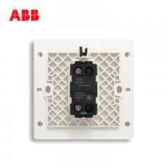 ABB 开关插座无框轩致雅典白墙壁86型面板一开单控LED带灯AF181