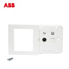 ABB 电视电脑插座面板 有线电视加网络和网线二合一86型AH325