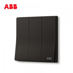ABB 开关插座轩致无框 星空黑 三位三开三联单控开关面板AF123-885