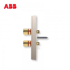 ABB开关插座面板家用音箱弱电四孔音响插座轩致金色AF342-PG