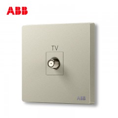 ABB 开关插座 轩致无框 香槟银色 一位宽频卫星电视插座AF303-CS