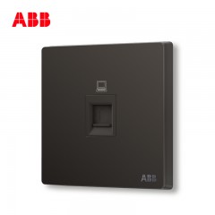 ABB 开关插座面板家用86型网线网络一位电脑插座轩致黑色AF331-885