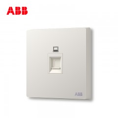ABB 开关插座无框轩致雅典白墙壁86型插座面板超5类电脑插座AF331