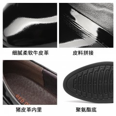 红蜻蜓 男鞋秋季新款亮漆皮商务皮鞋男正装鞋子