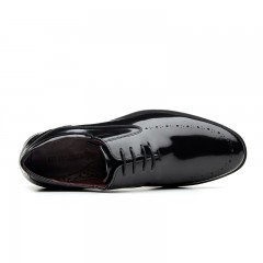 红蜻蜓 春季新款商务皮鞋亮漆皮系带耐磨男士正装鞋