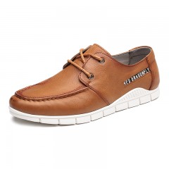 红蜻蜓 春季新款系带低帮软底潮流休闲鞋男皮鞋