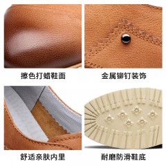 红蜻蜓  春季新款时尚休闲铆钉男皮鞋