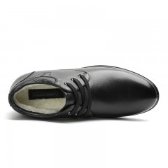 红蜻蜓 棉鞋男冬季新款时尚羊毛加绒保暖皮鞋舒适真皮男鞋子