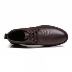 红蜻蜓 真皮男棉鞋冬季新品商务休闲棉鞋牛皮高帮保暖皮鞋