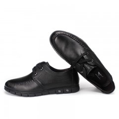 七匹狼皮鞋新款男士头层牛皮商务休闲系带真皮软底软面男鞋鞋子